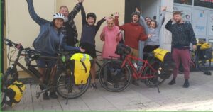 Group of touring cyclists