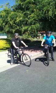 Two male bicycle riders