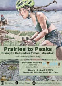 Poster of bicycle event called Prairies to Peaks, Biking in Colorado's tallest mountains
