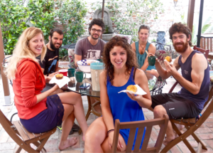 A group of people around the dinner table