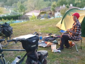 A campsite on a hill